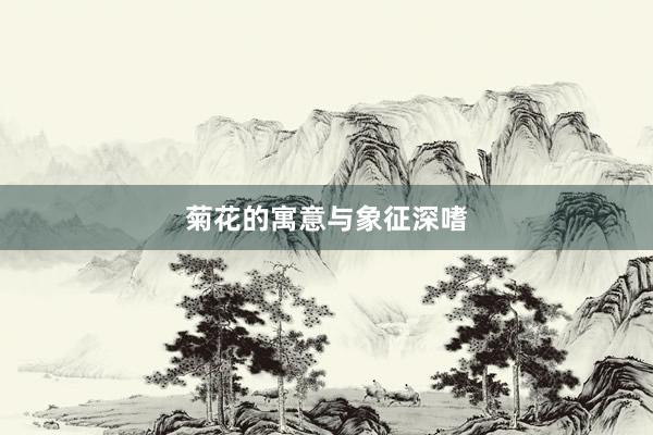 菊花的寓意与象征深嗜