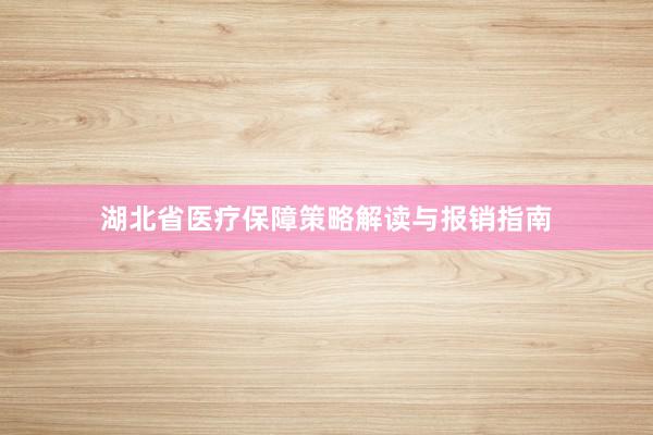 湖北省医疗保障策略解读与报销指南
